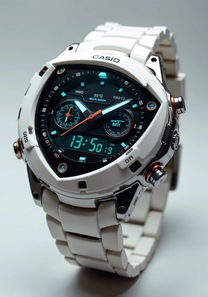 Casio Futurio EXD051 White Dial Watch
